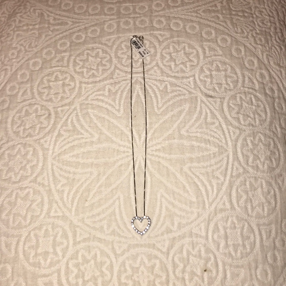 Sterling silver heart-shaped necklace.